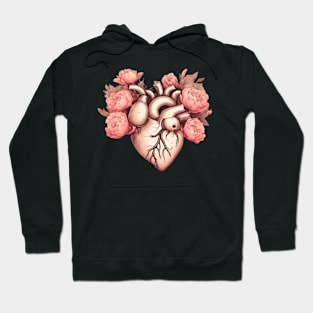 Heart with peonies Hoodie